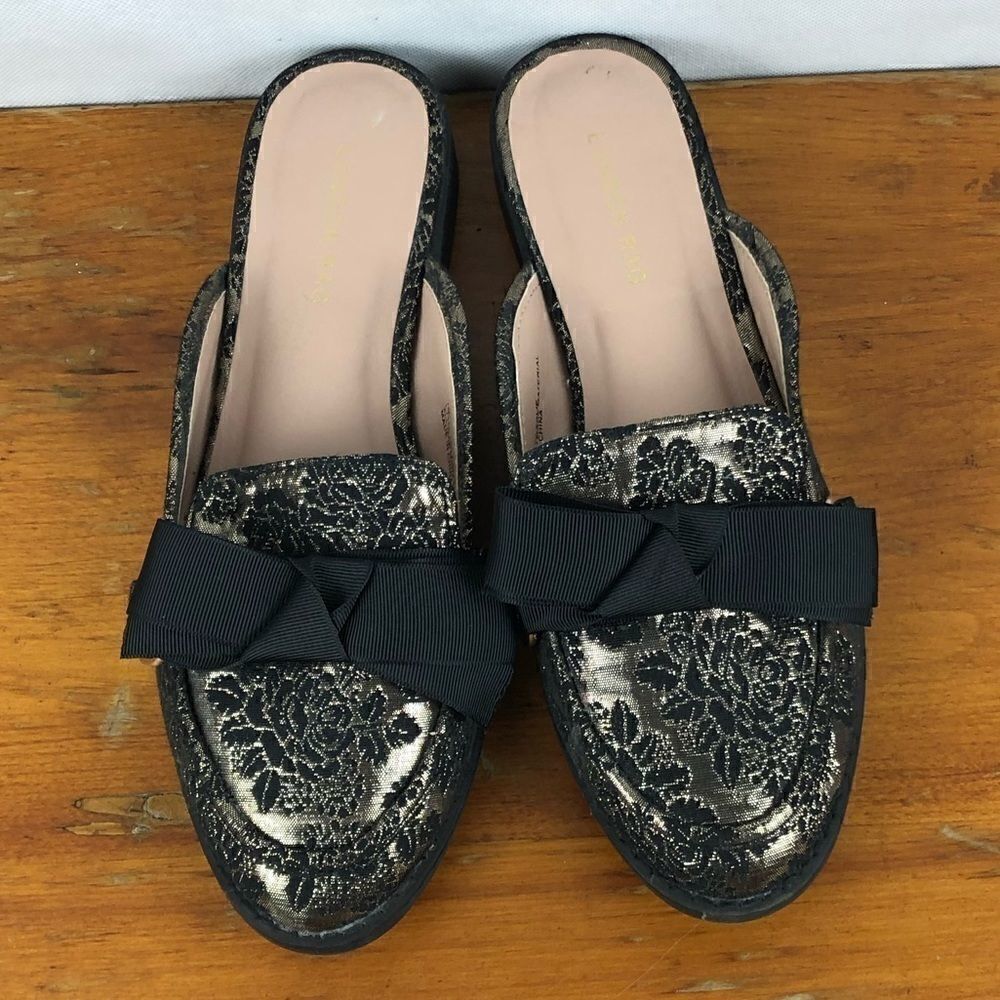 London Rag Leslie Black and  Gold Slip on